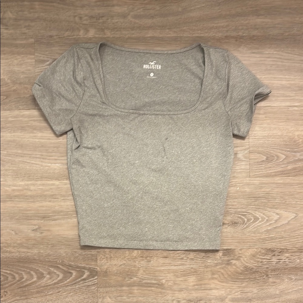 Hollister grey square neck top